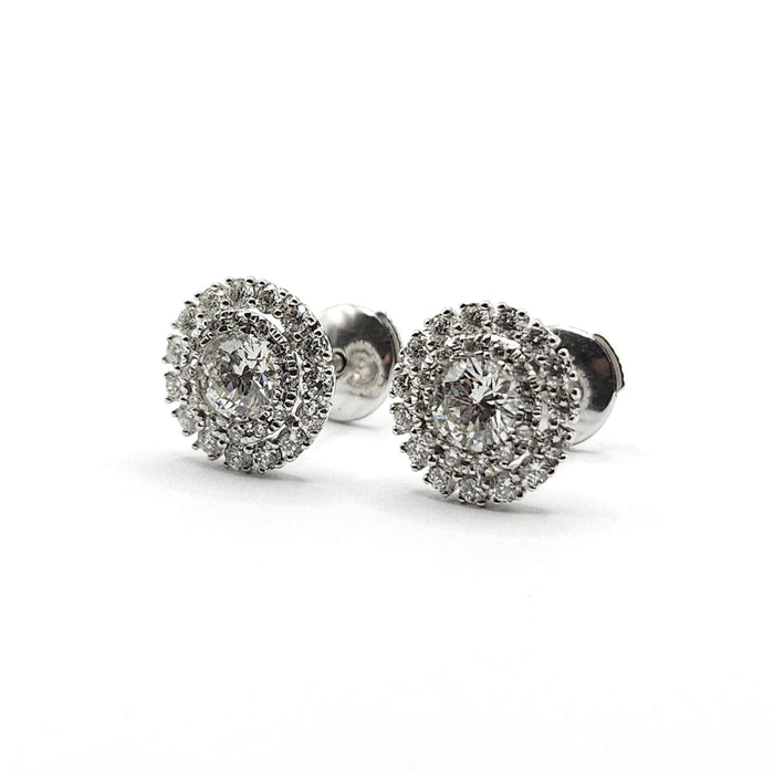 Boucles d'oreilles Boucles d'oreilles or blanc serties de diamants 58 Facettes