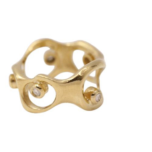 Bague DALI en or jaune et diamants