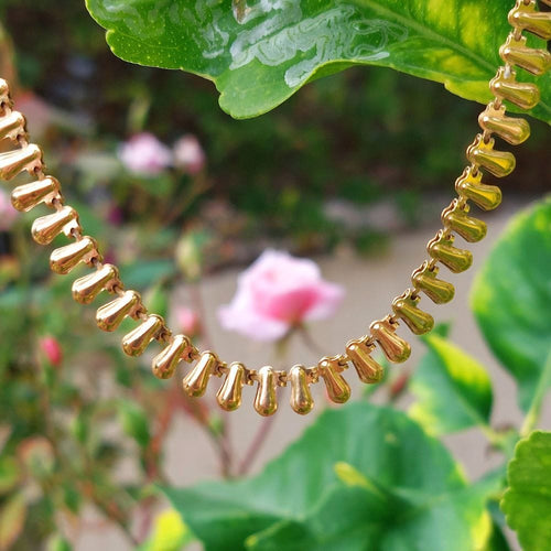 Collier Collier collerette "gouttelettes" or jaune 58 Facettes 217