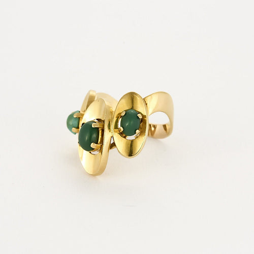 Bague 58 Bague en Or jaune  et pierres vertes 58 Facettes SBR17582