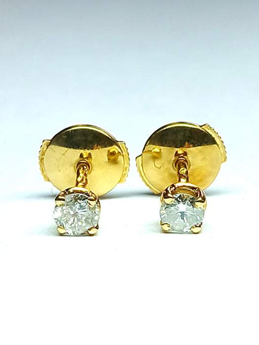 Boucles d'oreilles Boucles d'oreilles Puces Or jaune Diamant 58 Facettes 509/5