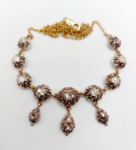 Collier Collier victorien or, argent et diamants 58 Facettes A05344