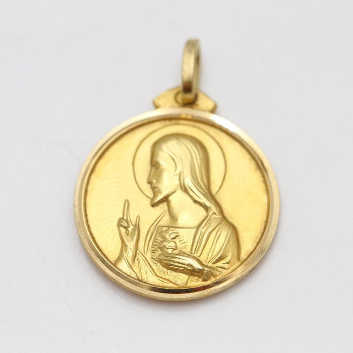 Pendentif médaille scapulaire en or jaune 58 Facettes E363592