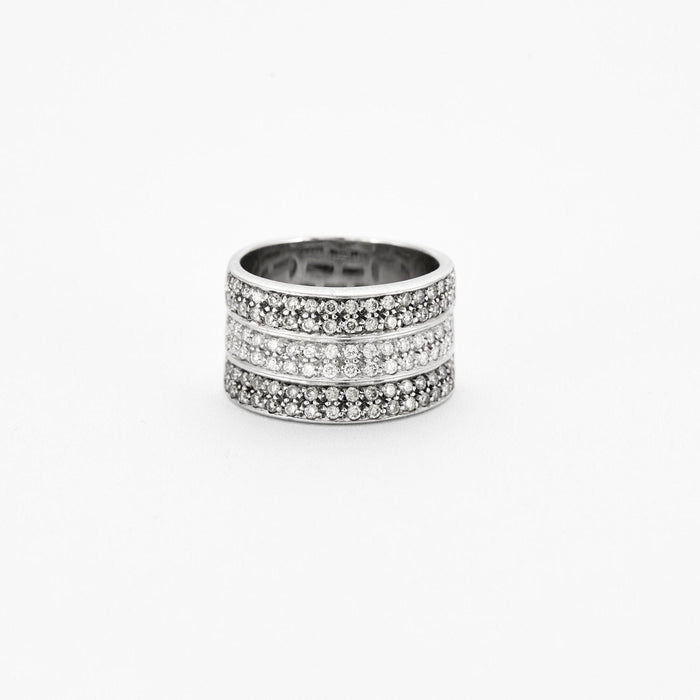 Bague 50 Bague ruban or blanc diamants 58 Facettes