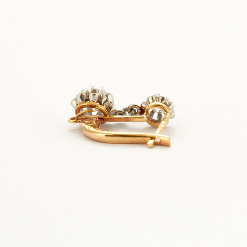 Boucles d'oreilles Dormeuses diamants or gris et jaune 58 Facettes