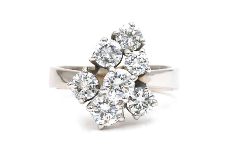 Bague 53 Bague années 70 en or blanc et diamants 58 Facettes 21891