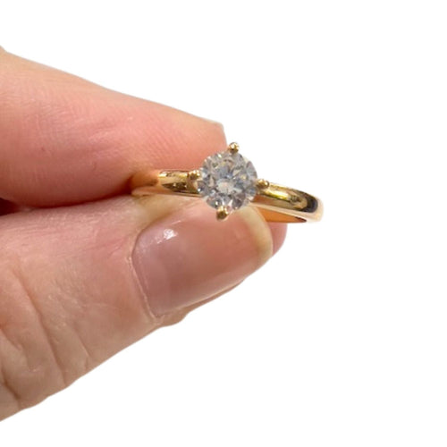 Bague 47.5 Bague solitaire en or jaune avec diamant 58 Facettes SN13