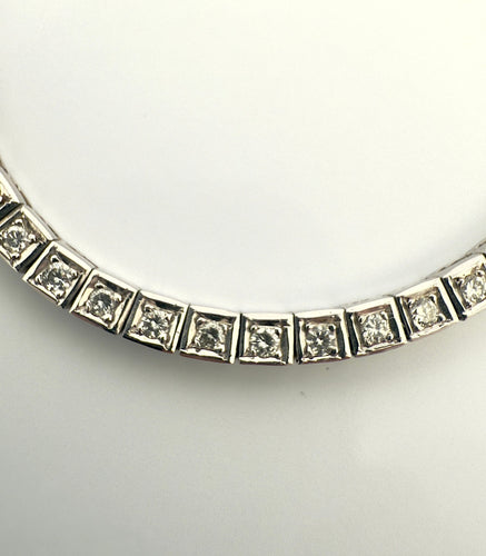 Collier Collier Tennis en or blanc et diamants 58 Facettes