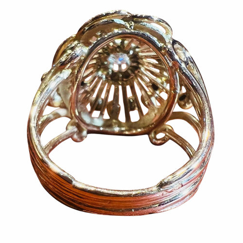 Bague Bague  or jaune 18 carats sertie d'un diamant époque 1940 58 Facettes 7468 A