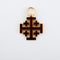 Pendentif Croix de Jérusalem  Email Or Rose 58 Facettes