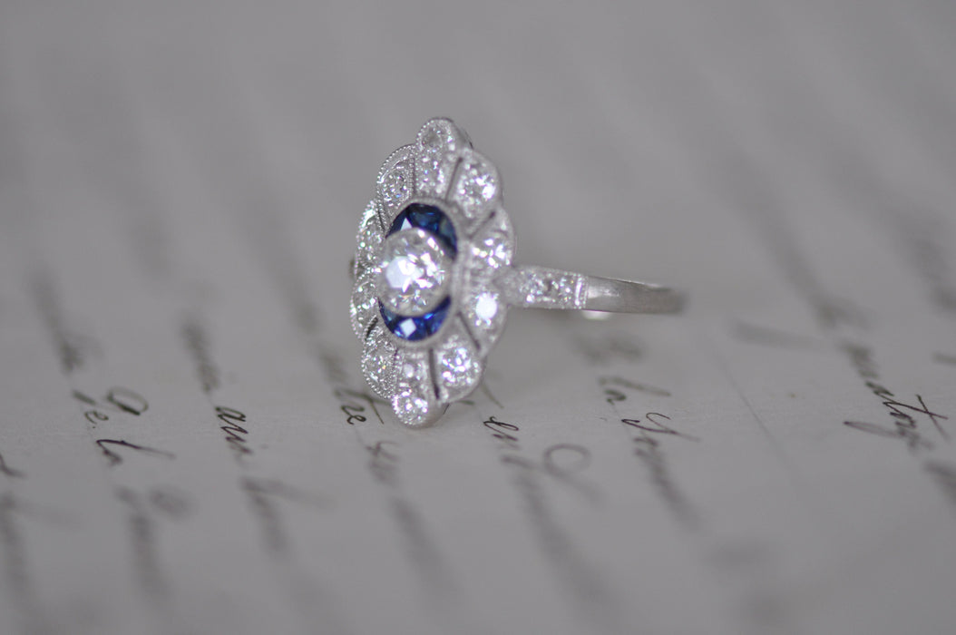 bague saphir bleu