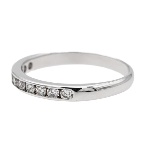 Bague 51 Bague Demi alliance Or blanc Diamant 58 Facettes 2673366CN