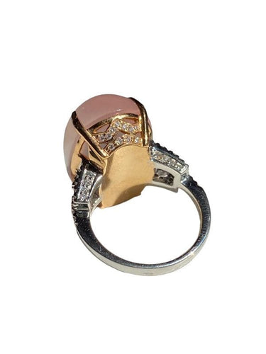 Bague 52 BRANAR PARIS Importante bague, en or jaune et blanc 18k sertie d'un quartz rose 58 Facettes