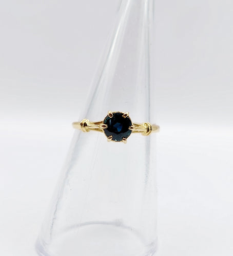 Bague 51 Bague - Solitaire vintage en or 18k et saphir naturel 0,50 carat 58 Facettes A06640