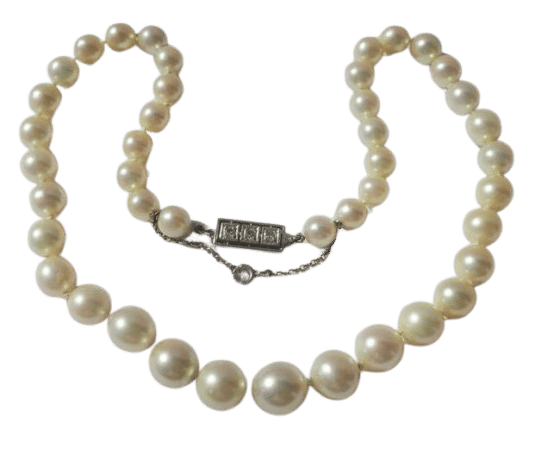 Collier Collier de grosses perles de culture Akoya Fermoir or blanc et Diamants 58 Facettes