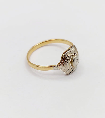 Bague 58 Bague Art Déco petit diamant taille rose (circa 1910) 58 Facettes A06406