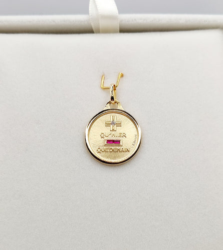 Pendentif AUGIS - Pendentif médaille d'amour or  "+ qu'hier - que demain"  - L'Essentielle 58 Facettes J4991X0000