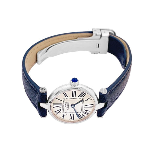 Montre Montre Cartier, "Vendôme Must", argent, cuir. 58 Facettes 34732