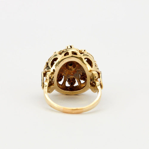 Bague 56 Bague Dôme Diamants Email 58 Facettes LMB-51