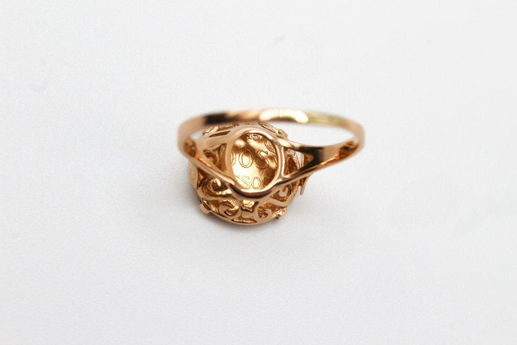 Bague 57 Bague pièce 2 pesos mexicain or jaune 58 Facettes 250356