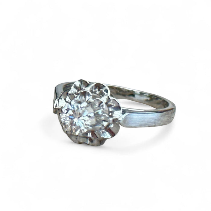 Bague 49 Solitaire diamant, or, platine 58 Facettes 225