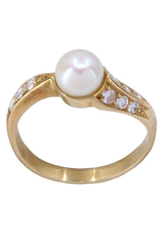 Bague 52 BAGUE PERLE ET DIAMANTS 58 Facettes 088091