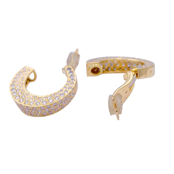 Boucles d'oreilles Clips d'oreilles O.J Perrin "Arena", or jaune, diamants. 58 Facettes 34358