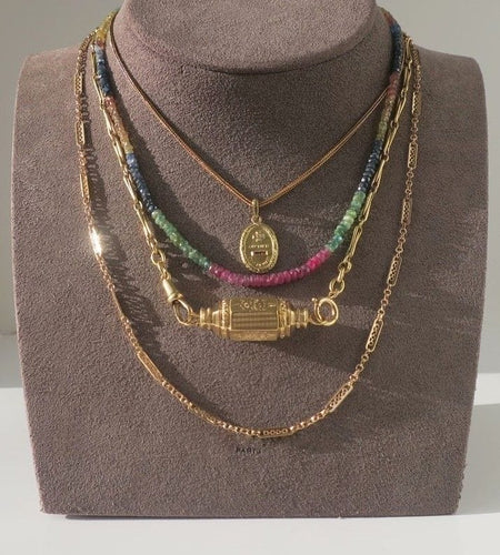 Collier Chaîne giletière collier ancien 58 Facettes