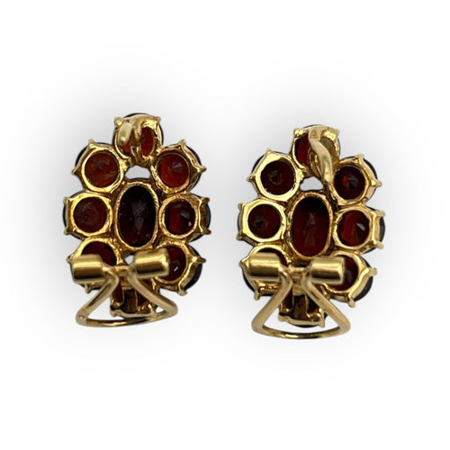 Boucles d'oreilles Boucles d'oreilles or jaune, fleurs grenats 58 Facettes 149059500