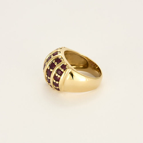 Bague 55 Bague en or jaune et rubis 58 Facettes RAM3261