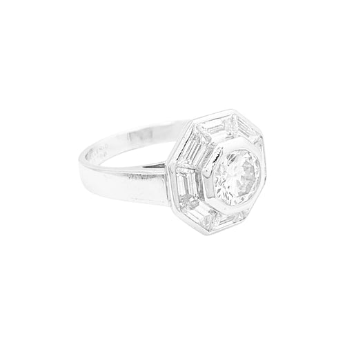 Bague 52 Bague MELLERIO, platine et diamants. 58 Facettes 35006