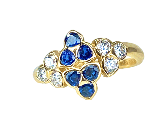 Mauboussin - Bague en or jaune 18 carats et saphirs et diamants