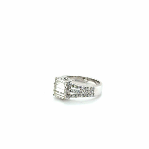 Bague 54 Bague Or blanc - Diamants baguette 58 Facettes 1.0000666/1
