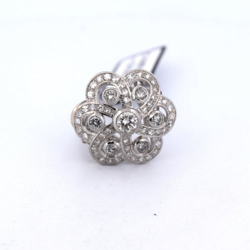 Bague 51 Bague Art Déco en platine avec diamants 58 Facettes