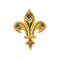 Broche Broche fleur de Lys, or jaune, émail, diamants, saphir et rubis 58 Facettes LIS1811