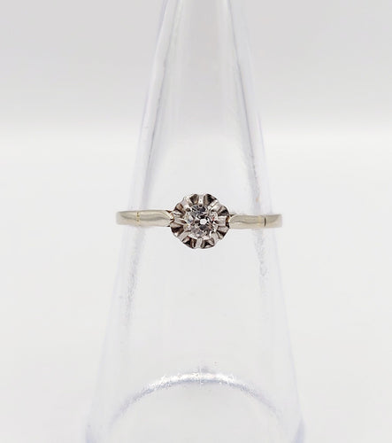 Bague 51 Bague solitaire art deco or blanc 18k diamant taille ancienne 58 Facettes A05998