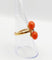 Bague 53.5 Bague marquise Art Déco or jaune, cabochons de corail et diamant taille rose 58 Facettes A06350
