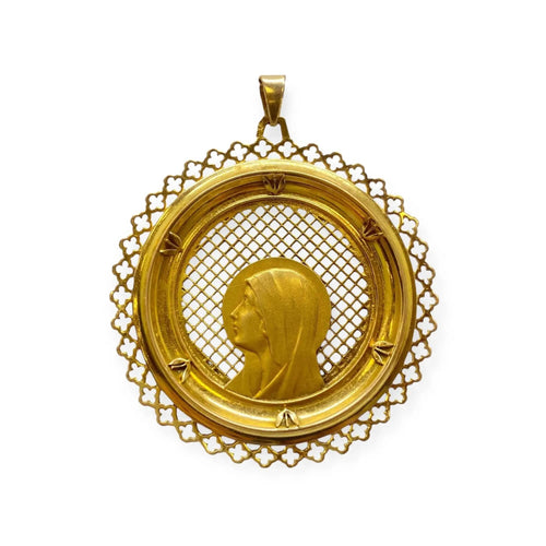 Pendentif Pendentif Vierge de profil en or jaune 750 (18k) 58 Facettes 330082286