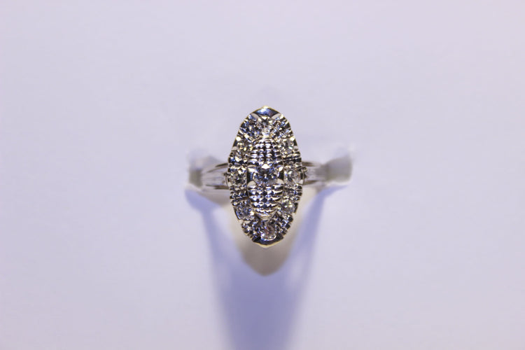 Bague 55 Bague or blanc Diamants 58 Facettes