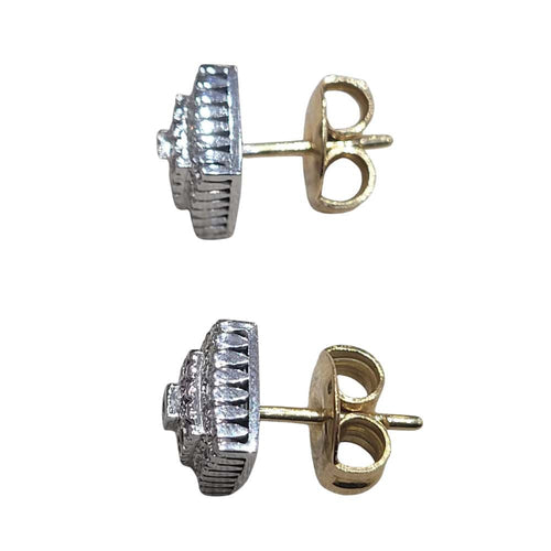 Boucles d'oreilles Boucles d’oreilles rubis et diamants en or blanc et jaune 18k 58 Facettes PE649