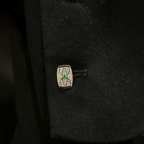 Boutons de manchette Boutons de Manchettes - Or, Platine, Diamants & Emeraudes 58 Facettes 250011SP