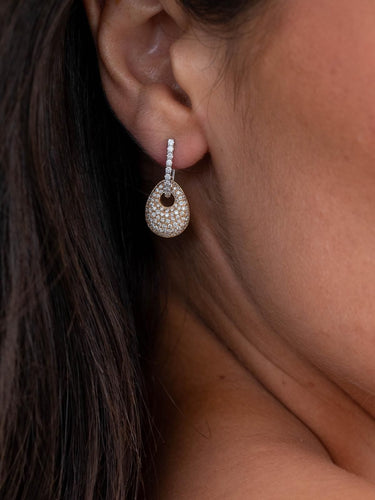 Boucles d'oreilles Boucles d'oreilles Dormeuses Or rose, Or blanc Diamant 58 Facettes 2397518CN