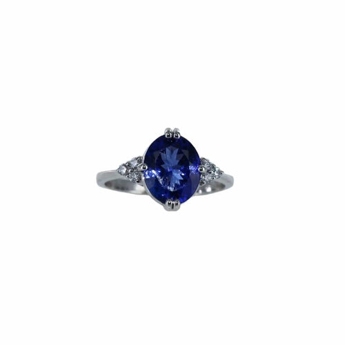 Bague Bague fine Or blanc Tanzanite Diamants 58 Facettes