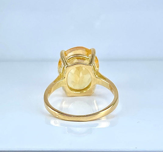 Bague 46.5 Bague en or jaune 18 carats et citrine 58 Facettes AB492