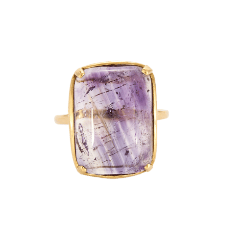 Bague 51 Bague Cocktail en or jaune et améthyste 58 Facettes PRG1867