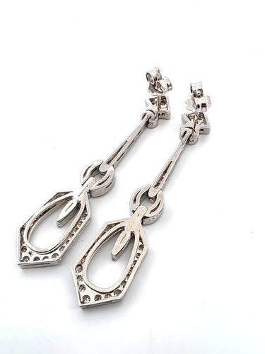 Boucles d'oreilles 1862 E - Boucles d’oreilles en platine et diamants 58 Facettes