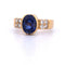 Bague 56 Bague vintage en or jaune avec saphir et diamants 58 Facettes