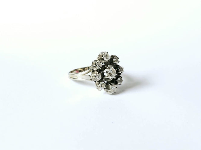 Bague or blanc et diamants