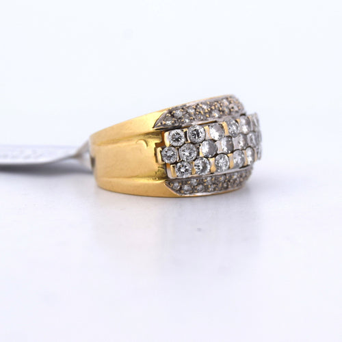 Bague 53 Bague vintage en or jaune 18k avec diamants brillants 1,00 ct 58 Facettes