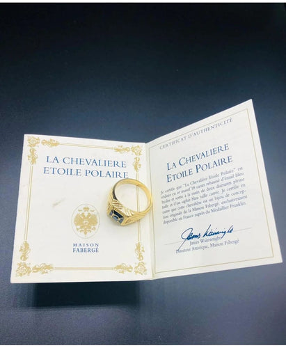 Bague 71 Chevalière Fabergé Or jaune 18K saphir diamant 58 Facettes BO200010/ETOILEPOLAIREFABERGE